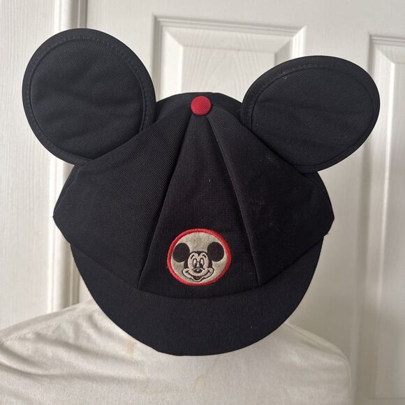 Vintage FLAW Mickey Mouse Ears Snapback Hat Adult 70s Black Disneyland Retro USA - Picture 1 of 8